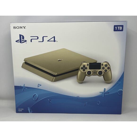 SEALED Brand NEW Gold Sony PlayStation 4 Slim Limited Edition 1TB Console PS4 - Picture 1 of 8